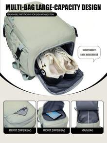 myco bags 真空压缩背包，符合Viz Air登机舱尺寸（40x30x20厘米），可转换手提包/随身行李/旅行背包，适合短途旅行，可轻松放入座位下方，可容纳3-4天的行李，旅行/登机背包，书包，返校礼物 - 彩色 - 查看 6