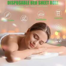 1 Roll Of 50pcs Disposable Bed Sheets, Spa Bed Covers, Massage Table Paper Rolls, Suitable For Massage, Spa, Tattoo And Examination Beds - Multicolor - View 5