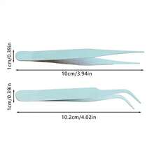 2pcs Stainless Steel Tweezers, Straight & Bent Tip, For Scrapbooking, Stickers, Tapes, DIY Crafts, Magazines, Photo Albums - Straight + Curved 2-piece Set - View 8