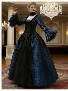 Áo choàng cung đình thời Trung cổ, Victoria và Phục hưng của châu Âu và Mỹ, năm màu. - Màu xanh lam - Xem 8