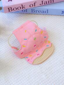 1pc Pet Hat, Small Dog Puppy Poodle Bichon Frise Accessories, Spring/Summer Sun Protection Ice Cream Baseball Cap - Pink - Pink - View 4