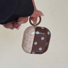 Brown Striped Polka Dot + Hoop Pro 3/2, 4/3/2 Case, Fashionable Women's Earphone Case, Minimalist Earphone Cover Compatible With Apple - Brown - View 5