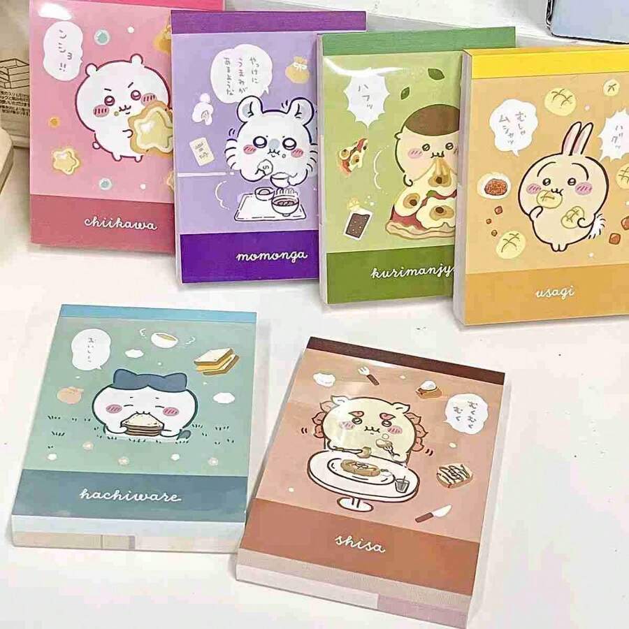 chiikawa 1 Set 2026 New Japanese Anime Stickers And Detachable Memo Pads! These Memo Pads Feature Colorful Cartoon Page Designs, Perfect For Note-Taking, Leaving Messages, And Daily Reminders. Easy To Detach And Use, An Ideal Choice For Studying And Work. An Essential Back-To-School Item For Students. - Multicolor - View 1