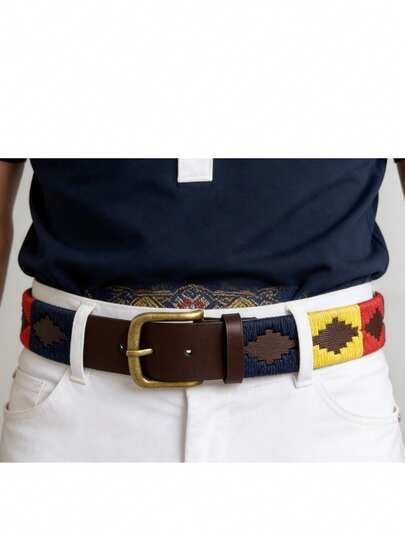 Handwoven Genuine Leather Belt, Suitable For Equestrian, Golf, Outdoor Sports, Unisex