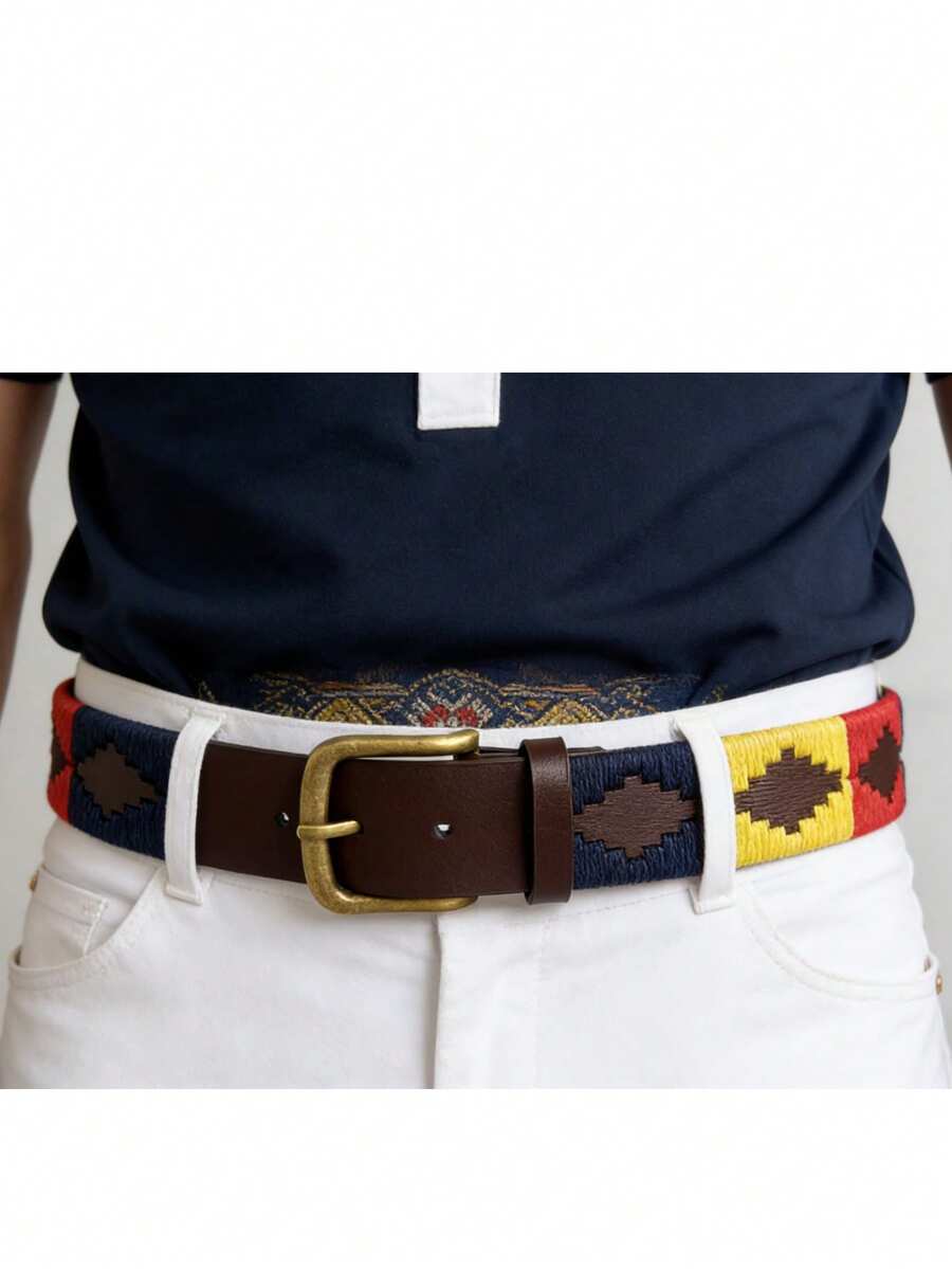 Thắt lưng da thật dệt thủ công, thích hợp cho cưỡi ngựa, chơi golf, thể thao ngoài trời, unisex. - Nhiều màu - Xem 1