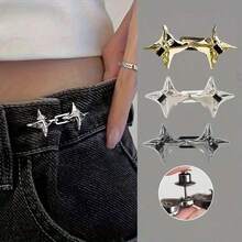 1/2/3/5 Pairs Star Shaped Waist Cincher Clips, Waist Shaping Magic Tool, Adjustable Waist Clips For Belts, Scarves, Shawls, Sweaters - Silver - View 2