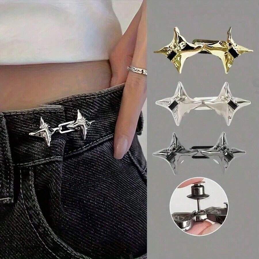 1/2/3/5 Pairs Star Shaped Waist Cincher Clips, Waist Shaping Magic Tool, Adjustable Waist Clips For Belts, Scarves, Shawls, Sweaters