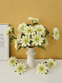 MEHELANY 6 bông hoa cúc Gerbera nhân tạo màu xanh nhạt, thân dài, hoa giả bằng lụa 19,68 inch, hoa thược dược giả dùng để tự làm bó hoa cưới, trang trí bàn tiệc cô dâu, cắm hoa, trang trí nhà cửa, trang trí tiệc ngoài trời mùa xuân, trang trí vòng hoa và cổng vòm thủ công, quà tặng Ngày Valentine, Ngày của Mẹ, tiệc cô dâu, sinh nhật, dành cho phụ nữ và bé gái, trang trí tiệc mừng em bé, vật liệu làm hộp hoa, hoa hồng giả - màu xanh lợt - Xem 4