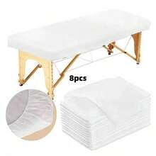 84" X 35" Disposable Massage Table Sheet With Elastic, Suitable For Facial, Body And Skincare In Beauty Salons, White - Multicolor - View 9