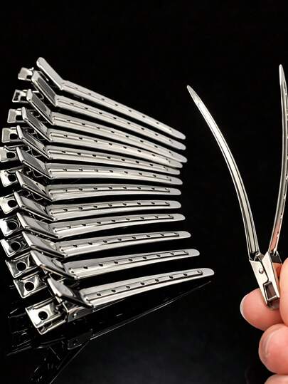 5/10/24/50 piezas Pinzas para el cabello de cocodrilo de acero inoxidable de 1.8 pulgadas, adecuadas para peinados, tintes, permanentes, estilo bohemio, nuevos diseños para todas las estaciones