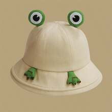 Customized Text Logo Kids Bucket Hat, Summer Thin Frog Hat, Boys/Girls Sun Protection Wide Brim Hat, Cute Cartoon Breathable Outdoor Beach Cap, Frog Shaped Design, Suitable For Outdoor, Beach, Kindergarten - Multicolor - View 11
