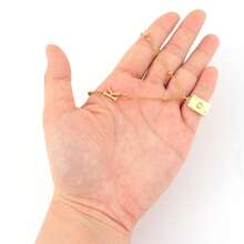 1pc New Classic Initial Poker Pendant Golden Stainless Steel Bead Chain Necklaces For Women - Yellow Gold - View 3