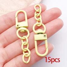 15pcs Colorful Lobster Claw Clasps For Keychains Colorful Metal Swivel Snap Hooks With Key Rings Swivel Clasps Snap Hooks Key Chain Clip Hook Flat Split Keychain Ring For DIY Crafts Accessories - Keychain - View 11