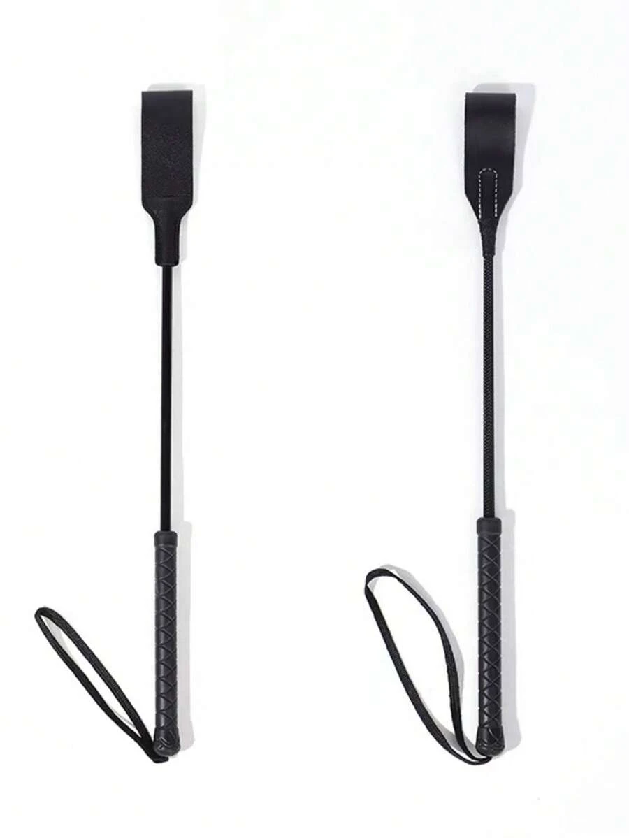 1pc Outdoor Extreme Sports Riding Crop, Ultra Durable Horse Whip, Equestrian Whip With Wrist Strap Anti-Slip Handle, Wear-Resistant Lightweight, British Equestrian Aid Tool, Synthetic Leather Material, Flexible, Suitable For All Riders - Black - View 1