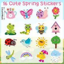 500 piezas de pegatinas de primavera - Insectos de jardín de primavera, mariposas, flores y plantas, pegatinas autoadhesivas, adecuadas para regalos, fiestas, cuadernos, decoración de sobres - 500 piezas - Ver 6
