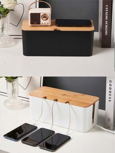 Retro-Style Surge-Proof Power Cable Organizer With USB Port, Multi-Functional Power Strip Cable Organizer, Suitable For Charging Devices.