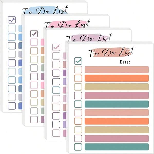 قطعة واحدة من ملصقات لاصقة ملونة بتصميم بسيط وإبداعي، ملصقات لتخطيط المهام، لوحات مذكرات قابلة لإعادة الاستخدام