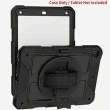 1 Piece, Compatible With IPad 9th/8th/7th Generation Cases, 10.2-Inch (2021/2020/2019 Models), 9.7-Inch 6th Generation/ 5th Generation 2018/2017 Models (Model Nos.: A1893, A1954, A1822, A1823), (A16) 11th Generation 11-Inch 2025, 10th Generation 10.9-Inch 2022, Tab A11+/A9+ Plus 11-Inch 2026/2024 With 360-Degree Rotating Stand, Drop-Proof Case With Pen Slot, Black + Black - Black - View 12