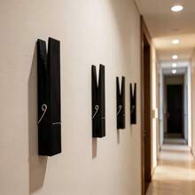 1pc Black Wooden Oversized Towel Rack, Can Be Used To Store Towels, Clothes And Rags, Minimalist Premium Design, No Drilling Adhesive, INS Style, Entryway Wall Decor, Clothing And Key Storage, Suitable For Multiple Scenarios - Multicolor - View 5