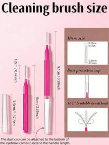 200支粉色和红色牙间刷，迷你便携牙签带防尘盖，口腔清洁工具。也适用于睫毛、睫毛膏、眉毛等化妆刷。居家、旅行、聚会用餐必备。 - 玫瑰紅 - 查看 6