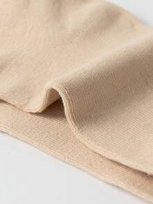 1/5 双可爱纯色女袜，简约百搭，适合日常、运动、校园穿着，柔软透气，男女通用卡其色中筒袜 - 卡其色 - 查看 3