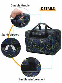 Sewing Machine Carrying Case - Multi-Pocket Storage Bag With Adjustable Shoulder Strap, Fits Most 15-18 Inch Machines, Water-Resistant Oxford Fabric - Multicolor - View 5