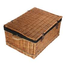 Red Hamper 72cm Double Steamed Rope Handled Wicker Trunk - Black - View 3