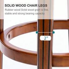 High-Quality Bar Stools Made Of Leather And Wood, 360° Swivel Bar Stool With Backrest, Bar Stools At Counter Height For Kitchen, Dining Room And Bar - Brown - View 9