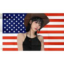 Chae Won American Flag 3x5 Ft Outdoor Indoor,Kim Chaewone USA Flag Poster American Flag Tapestry For Bedroom Living Room Dorm Wall With Brass Grommets Vivid Color And Fade Proof Decorations - 1PC - 查看 1