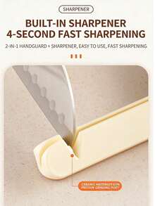 1pc Commercial & Household Dual-Use Vegetable Cutter Hand Protector, New Kitchen Bone & Meat Cutting Labor-Saving Tool, Finger Guard With Built-In Sharpener, Thick Industrial-Grade Durable Material - Multicolor - View 6
