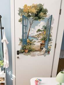 2张可移除墙贴，户外风景和树盆景背景 - 69283-蔚窗 - 查看 6