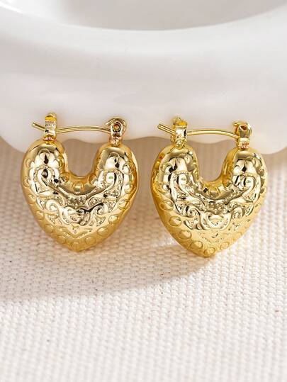 1 Pair Elegant Hoop Earrings For Women For Wedding Anniversary Engagement Party Jewelry Valentine's Day Gift