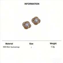 1 Đôi bông tai bạc S925 thiết kế xoắn tối giản đính đá Cubic Zirconia, món quà trang sức thanh lịch dành cho phái nữ. - Vàng - Xem 5