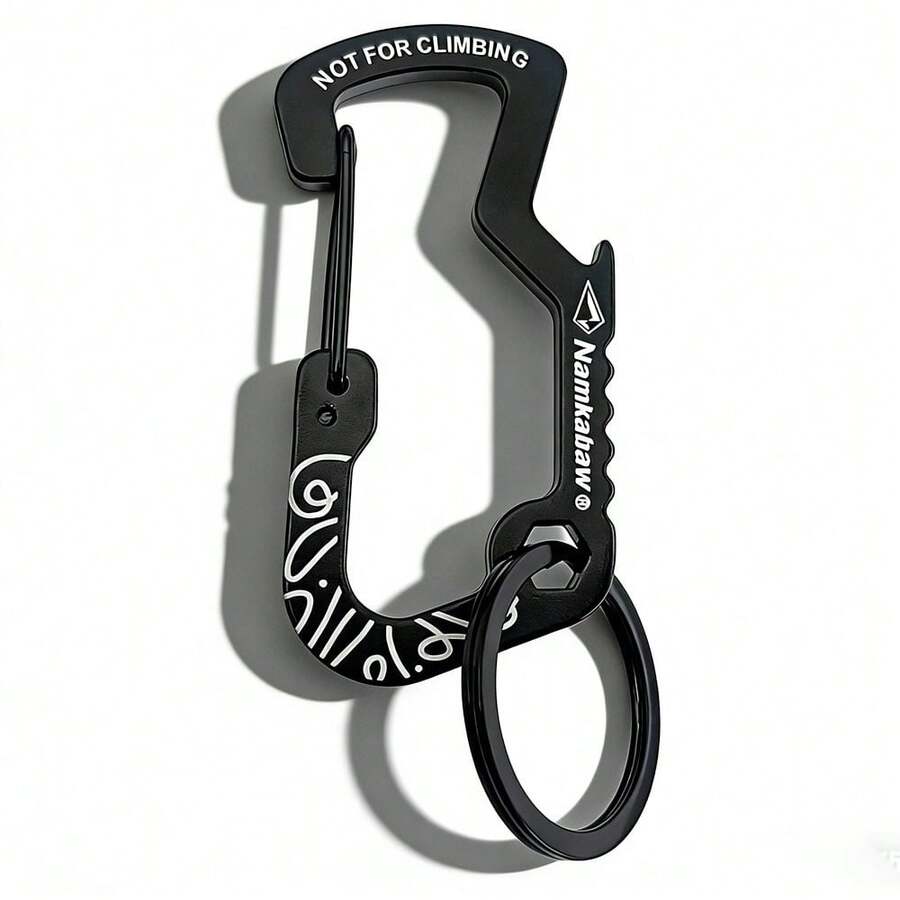 1 Set Outdoor Camping Keychain, Durable Carabiner With Key Ring, Suitable For Hiking, Camping, Cycling - Heavy Duty Outdoor Backpack Accessory For Keys, Tools, Gear - Sturdy Safety Cord Organizer, Compact Design, Reinforced Structure - Multicolor - View 1