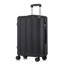 YONSLY Suitcase 16/20/24/28 Inches With 4 Wheels 360° Combination Lock Mesh Pocket Soft Rubber Handle Lightweight Large Travel Suitcase For Vacation - 黑色 - 查看 13