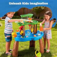 Water Table for Toddlers 3-5 Outdoor Toys for Ages 4-8 3-Tier Sand Water Tables with Fishing Game Set Activity Sensory Table Summer Gift Beach Outside Toys for Toddler Boys - como en la foto - Ver 5