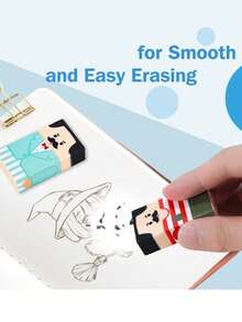 Bộ 1/4 cục tẩy hình chú hói dễ thương, cục tẩy hói số lượng lớn, thú cưng để bàn, cục tẩy bút chì vui nhộn, quà tặng học sinh, phần thưởng trong lớp học, quà tặng tiệc tùng. - Nhiều màu - Xem 4