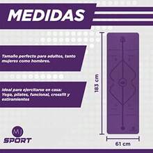 Tapete Antideslizante Yoga 6mm con lineas de alineación Esterilla antiderrapante de alta calidad de TPE para yoguis pilates entrenamiento en casa funcional y estiramientos con líneas de Guía - morado - Ver 6