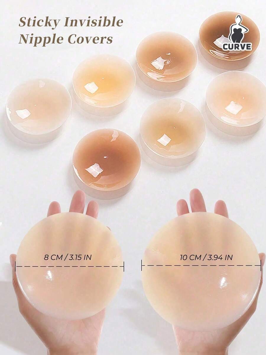 2PCS/4PCS No Show Sticky Nipple Covers, Invisible Reusable Waterproof Breathable Pasties, Skin Friendly Anti Slip Adhesive Pads For Backless Strapless Dresses, Wedding Party