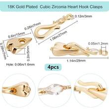 4个18K镀金铜S形心形扣钩，适用于珠宝制作，如项链、手链DIY - A - 查看 5