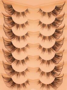 7 Pairs Fluffy Lightweight Soft Fox Eye False Eyelashes, 3D Mink Lashes For Natural Makeup Look, Reusable Daily Wear Eyelash Extensions - View 1