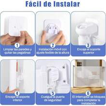 Puerta De  - 500 * 86CM Puerta para Perros RetráctilPuerta De  De Malla para Perros Y Mascotas para Escaleras Cocina Pasillo Interior Y Exterior-Blanco - Blanco - Ver 6