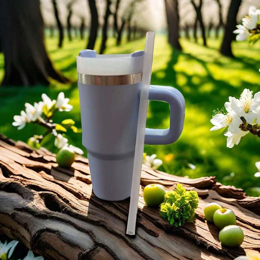 Stainless Steel Thermal Bottle With Straw 420ml - Celeste - Ver 1