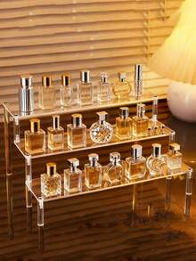 Acrylic Display Stand, Transparent Storage Staircase Display Rack, Figure Stand, Perfume And Jewelry Trapezoidal Organizer, Cake And Pastry Display Stand, Pisplay Stand - Clear - View 3