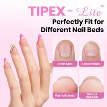 Beetles Tipex Lite Pre-Built Apex Nail Tips Kit, Stiletto Medium, With Tipex Nail Glue,  All-In-One Gel Nail Kit - Tipex Lite-almond Short 192pcs Kit - View 2