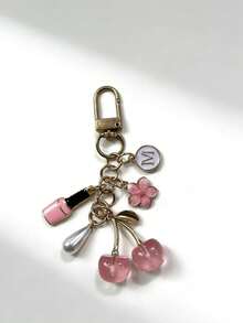 Rose Quartz Cherry Blossom Nail Polish, Keychain Gift Idea For Girls, Creative Accessory & Decoration For Women's Bags Gifts For Mother, Father, Graduation, And Teacher - Multicolor 2 - View 5