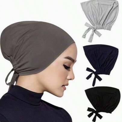 Nuevo pañuelo elástico con cordón, pañuelo interior para quimioterapia, gorra de unicolor de modal suave y ajustable