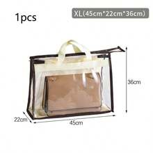 1pc Transparent Hanging Handbag Storage Bag - Waterproof Dustproof Bag, Suitable For Wardrobe Storage And Organization Of Designer Bags, Transparent Anti-Moth Anti-Humidity, Space Saving! (Display Prop Not For .) - Multicolor - View 21