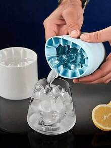 1 pièce Moule à glaçons en silicone cylindrique, grille de glaçons décompressée, mini bac à glaçons, moule à glaçons à pression facile à démouler, moule à glaçons portable, moule à glaçons réutilisable, pour faire des boissons, jus de fruits, glaces, cocktails et glaçons pour le café. Convient pour la maison, le bar, le club et les boissons d'été en extérieur, fournitures de cuisine, accessoires de cuisine - Multicolore - Voir 4