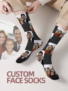 1 Đôi tất in hình khuôn mặt theo yêu cầu, tất in ảnh cá nhân, tất in hình ngộ nghĩnh, có thể in bất kỳ hình ảnh khuôn mặt nào lên tất, thích hợp làm quà tặng kỷ niệm, Ngày Valentine, sinh nhật, đám cưới, Ngày của Mẹ. - Nhiều màu - Xem 3